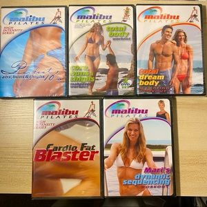 Malibu Pilates Set of 5 Workout DVDs New Unopened
